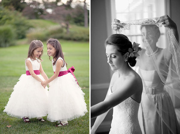 White flower girl dresses, pink sash, Greenwich Country Club, Greenwich, CT, Wedding Pictures Photos, Victoria Souza Photography, Best CT Wedding Photographer